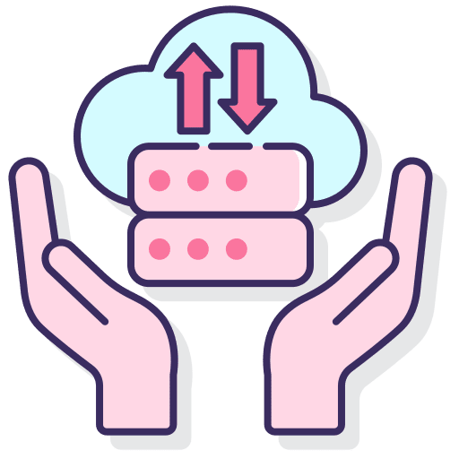 Hosting services storage seo and web database icon