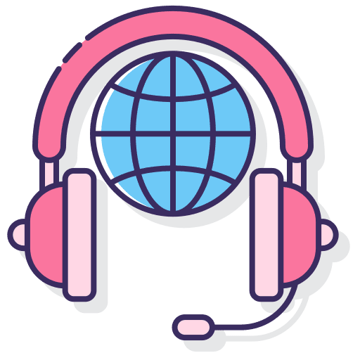 Online support communications headphone call center icon