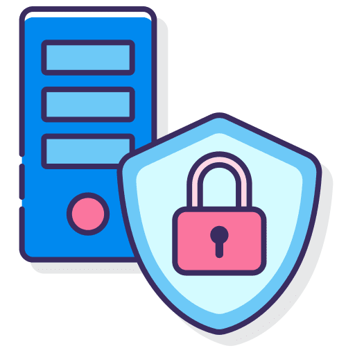 Protection seo and web multimedia security icon