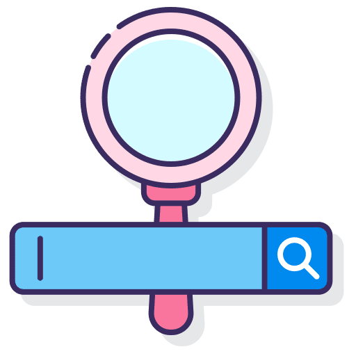 Seo loupe zoom search icon