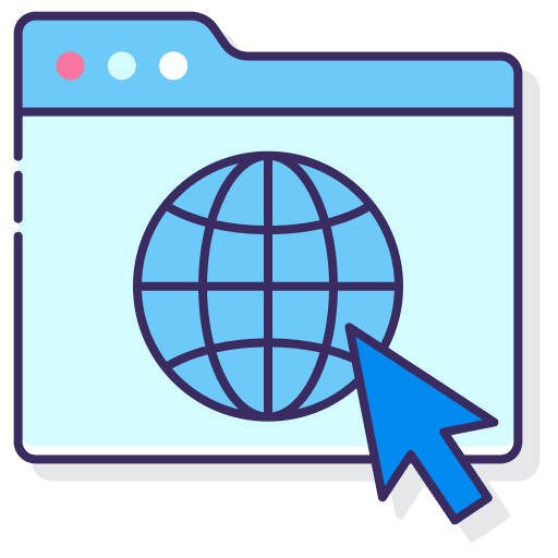 Web browser seo and web web search engine url icon