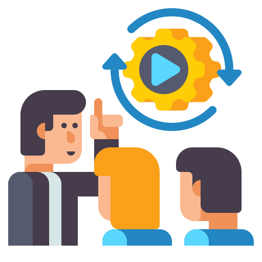 Training mentor student automation icon