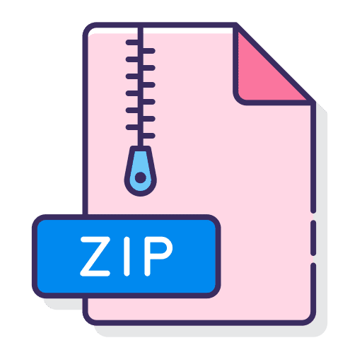 Zip format files and folders zip format archive icon