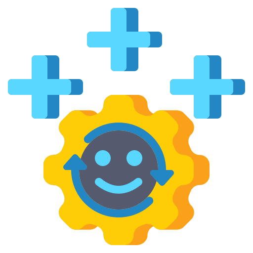Benefits satisfaction configuration happiness icon