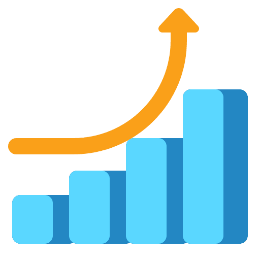 Output report growth diagram icon