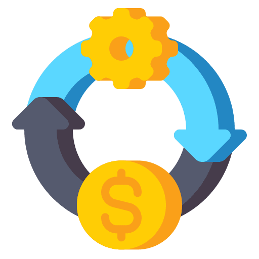 Repetitive business money management icon