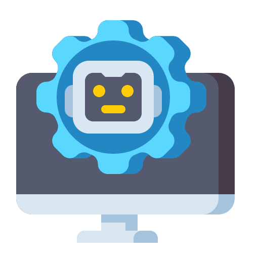 Chatbot computer communications system icon