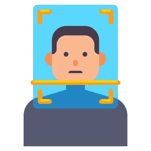 Facial recognition face id user face scan icon