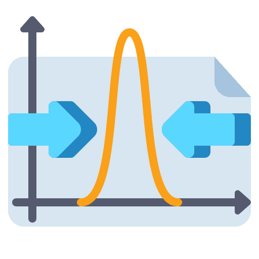 Variability lines chart graphic icon