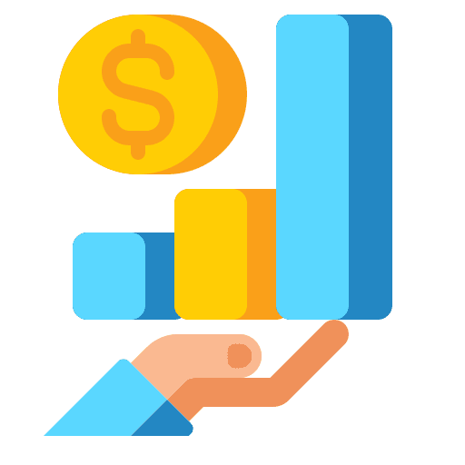 Growth receipts business graph icon