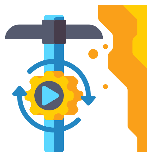 Mining mining gear automation icon