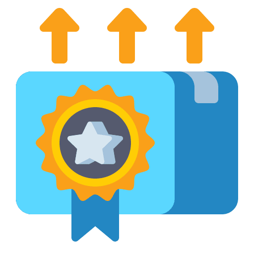 Premium quality shipping and delivery favorite badge icon