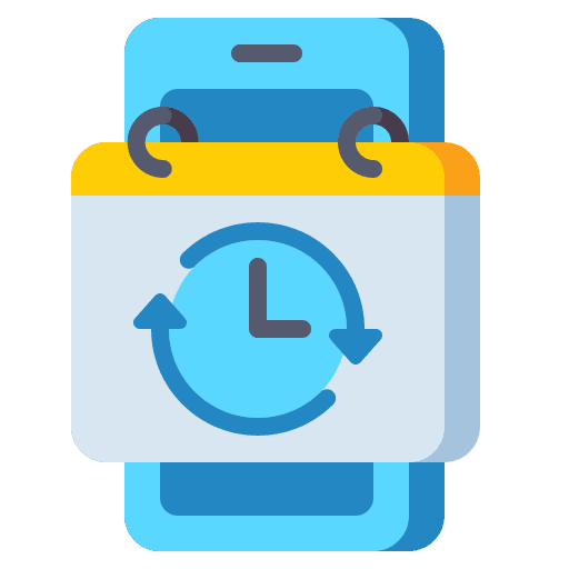 Scheduling time and date phone schedule icon