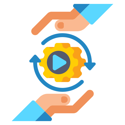 Automation gears processing management icon