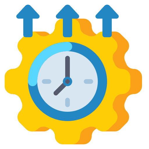 Productivity time management clock efficient icon