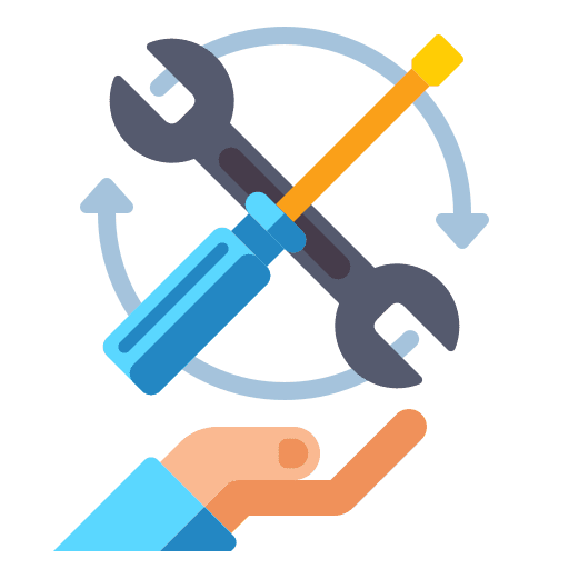 Repair tools mechanic wrench support icon
