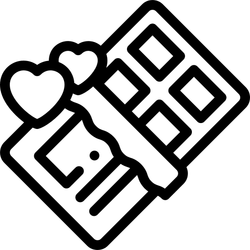 Chocolate food and restaurant heart chocolate icon