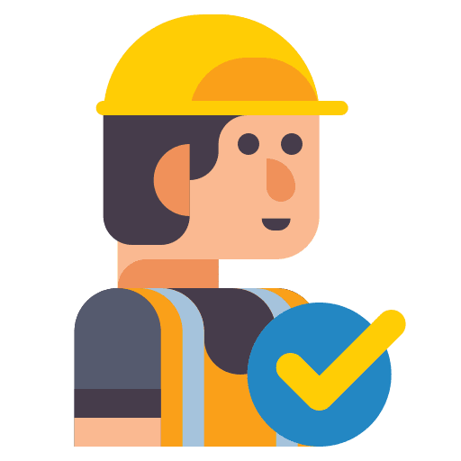 Construction worker working security professions and jobs icon