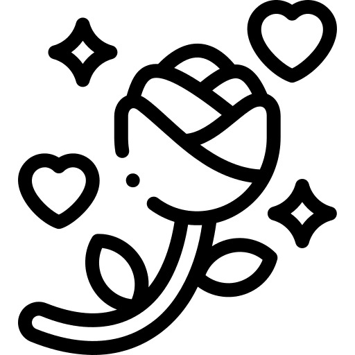 Rose heart rose love and romance icon