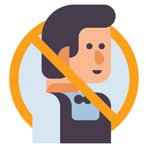 Waiterless restaurant no sign signaling future icon