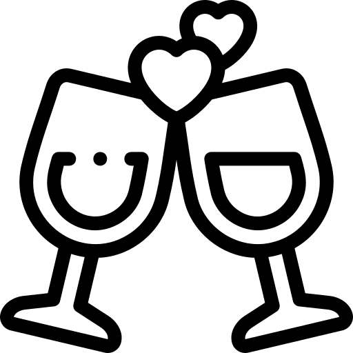 Wine cheers toast food and restaurant icon