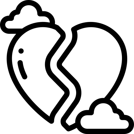 Broken heart heart relationship broken icon