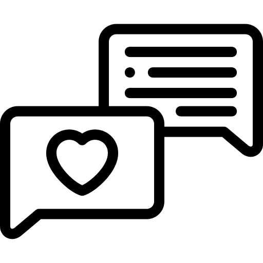 Chat chat box heart speech bubble icon