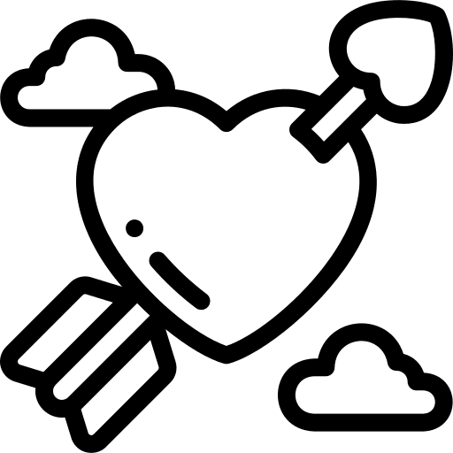 Cupid arrow love and romance romantic icon