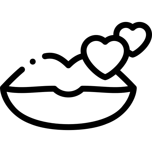 Kiss romantic lips kiss icon