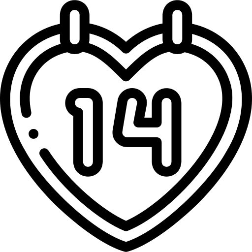 Valentines day schedule february 14 date icon