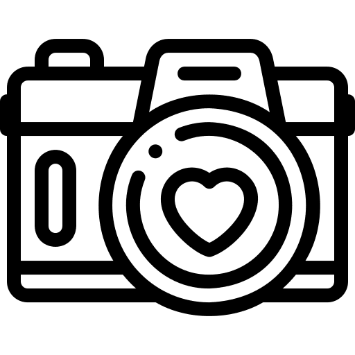 Camera heart photo camera photo icon