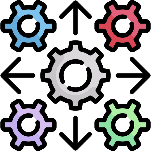 Gear arrow setup development icon