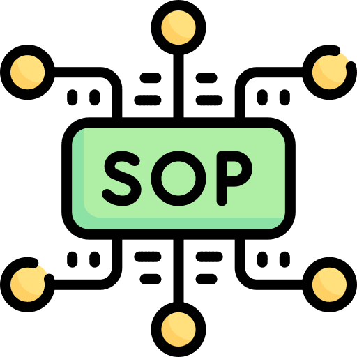 Sop procedure operating development icon