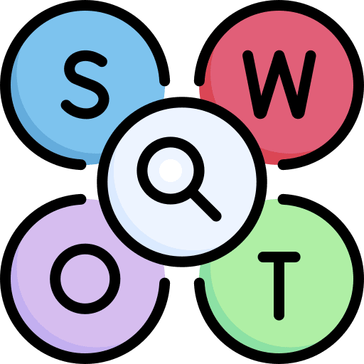 Swot analysis planning development strategy icon