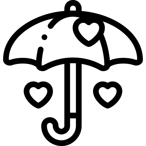 Umbrella valentines day love umbrella icon