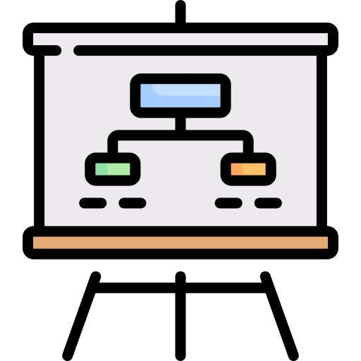 Presentation business hierarchy structure board icon
