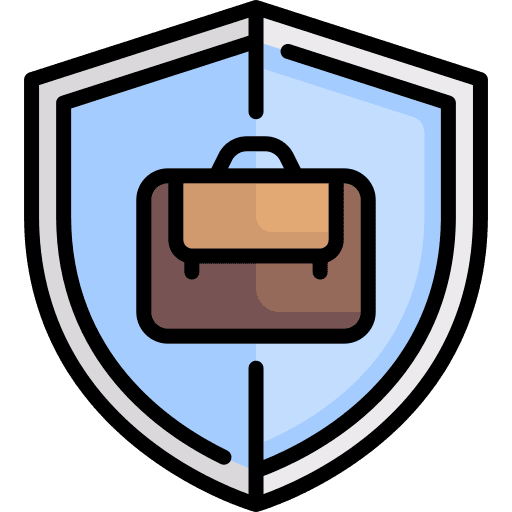 Shield work safety briefcase icon