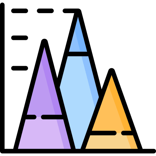 Bar chart graphic business and finance statistics icon