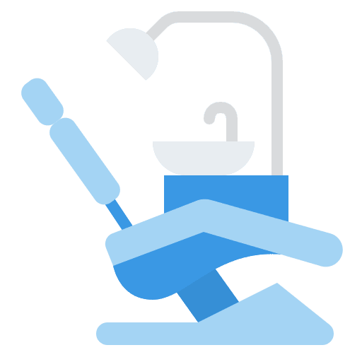 Dentist chair healthcare and medical engine health care icon