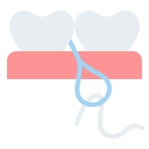 Dental floss hygiene cleaning dentistry icon