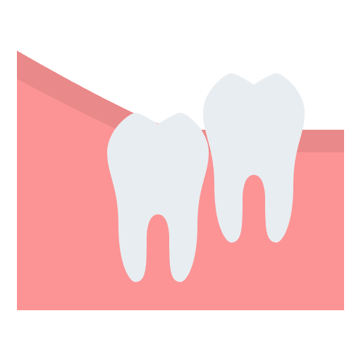 Wisdom tooth gum healthcare and medical pain icon