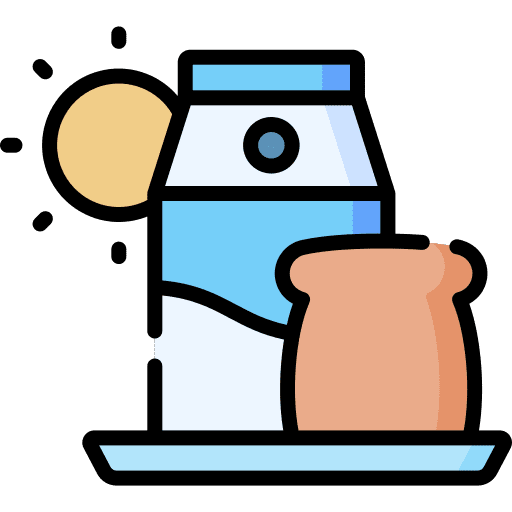 Breakfast toast milk food and restaurant icon