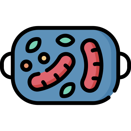 Sausages breakfast lunch casserole icon