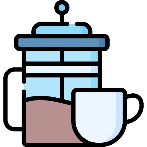 French press kitchenware hot drink coffee maker icon