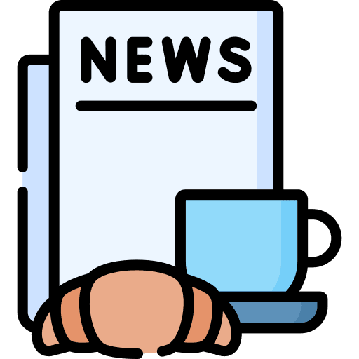 Newspaper coffee breakfast morning icon