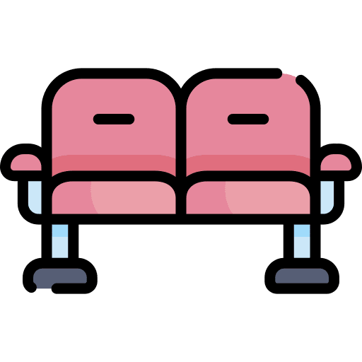 Waiting room seat waiting hall furniture and household icon