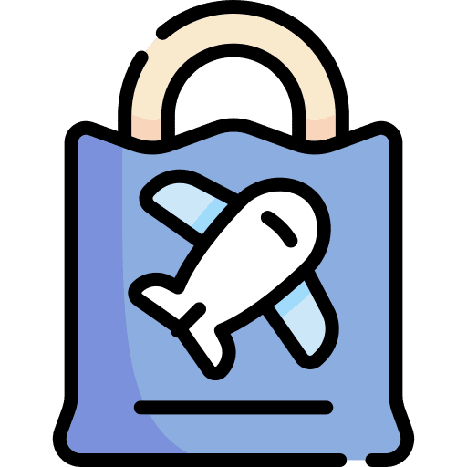 Duty free shopping bag duty free commerce and shopping icon