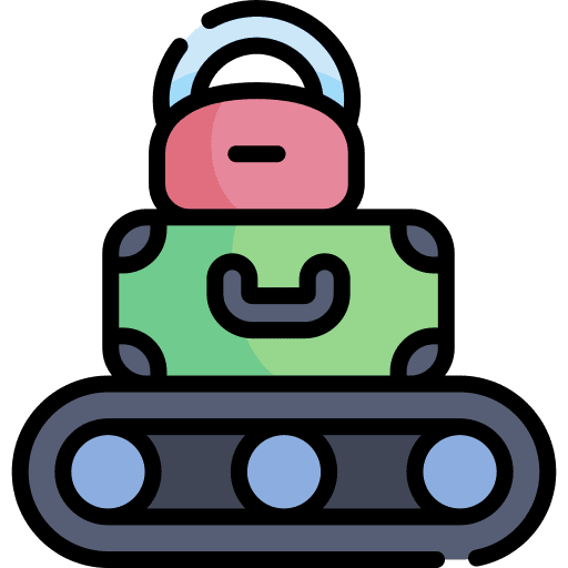 Conveyor band baggage suitcase airport icon