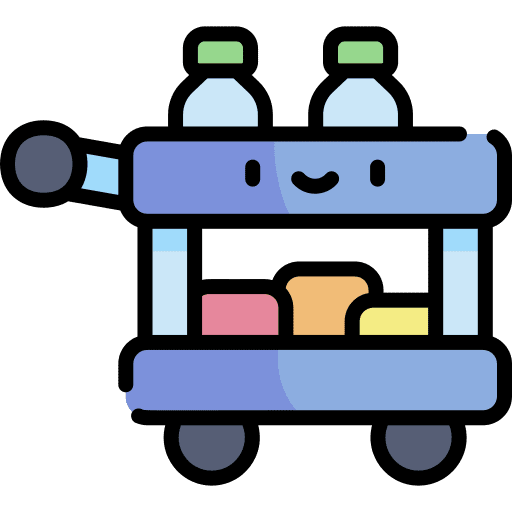 Trolley food flight serving cart icon