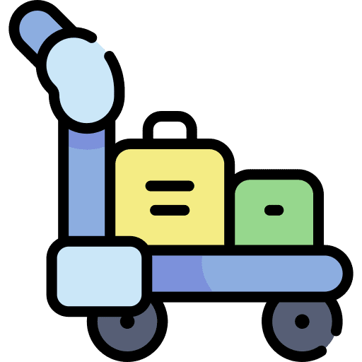 Trolley luggage suitcase luggage cart icon